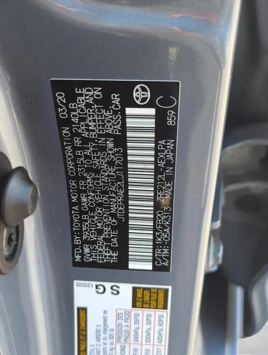 2020 Toyota Corolla LE CVT (Natl) photo 2