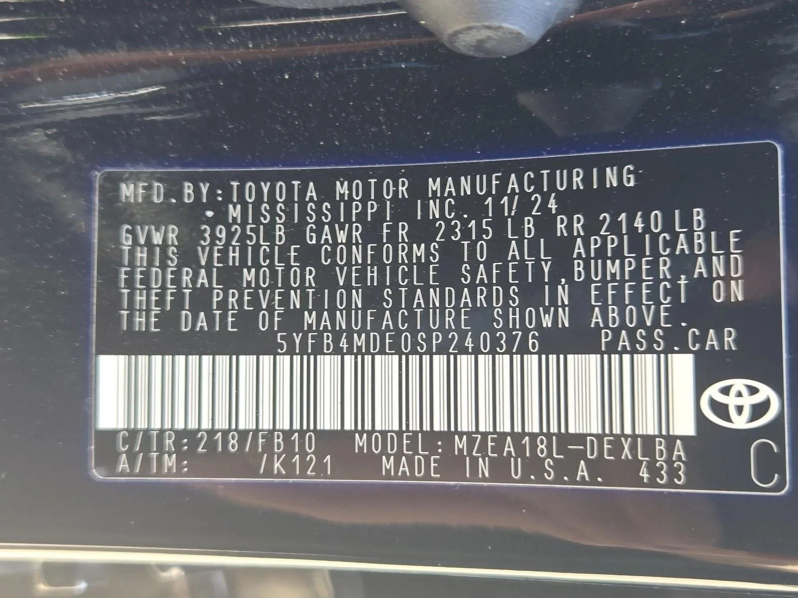 2025 Toyota Corolla LE CVT (Natl) photo 10