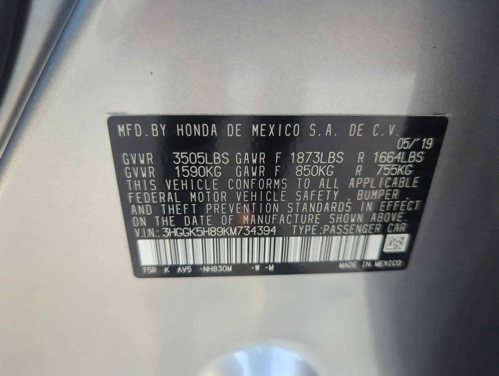 2019 Honda Fit EX CVT photo 2