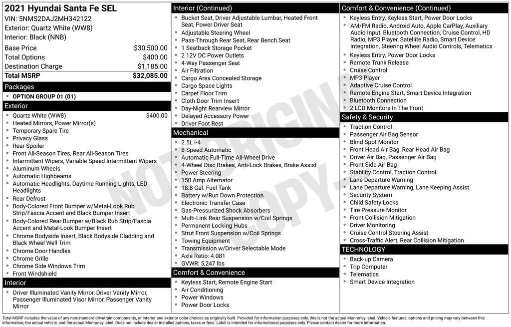 2021 Hyundai Santa Fe SEL photo 6