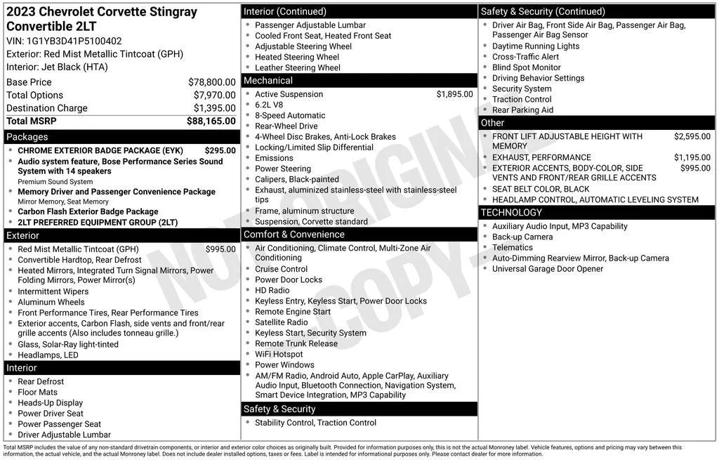 2023 Chevrolet Corvette Stingray 2LT photo 6