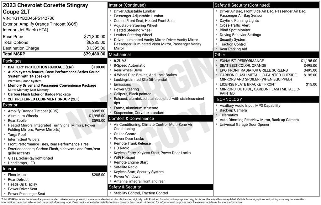 2023 Chevrolet Corvette Stingray 2LT photo 6