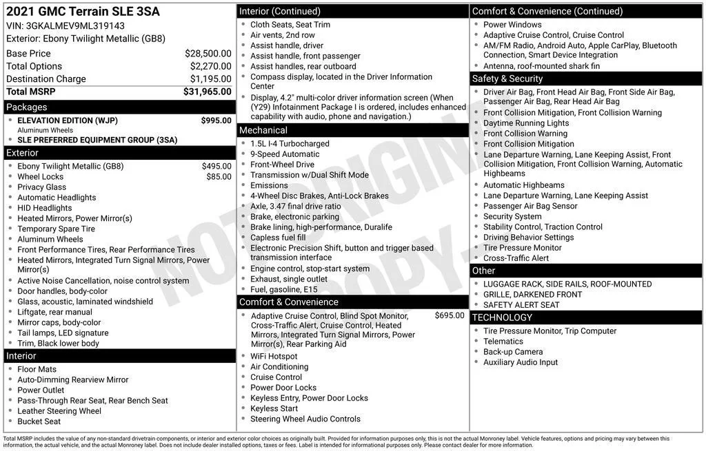 2021 GMC Terrain SLE photo 6