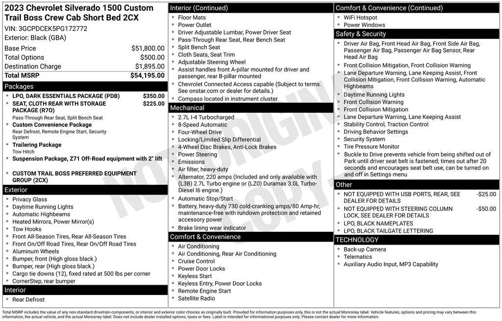 2023 Chevrolet Silverado 1500 Custom Trail Boss photo 6