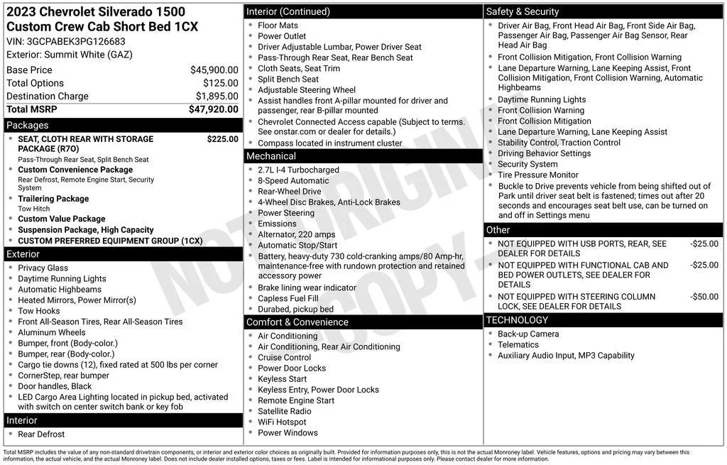 2023 Chevrolet Silverado 1500 Custom photo 6