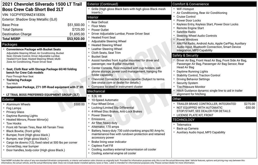 2021 Chevrolet Silverado 1500 LT Trail Boss photo 6