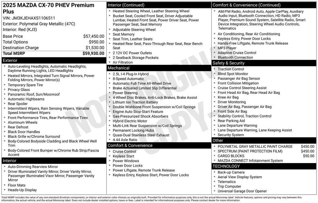 2025 Mazda CX-70 PHEV Premium Plus photo 6