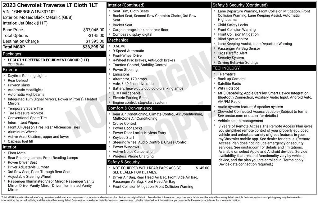 2023 Chevrolet Traverse LT Cloth photo 6