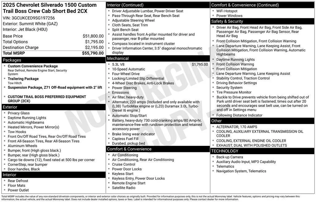 2025 Chevrolet Silverado 1500 Custom Trail Boss photo 6
