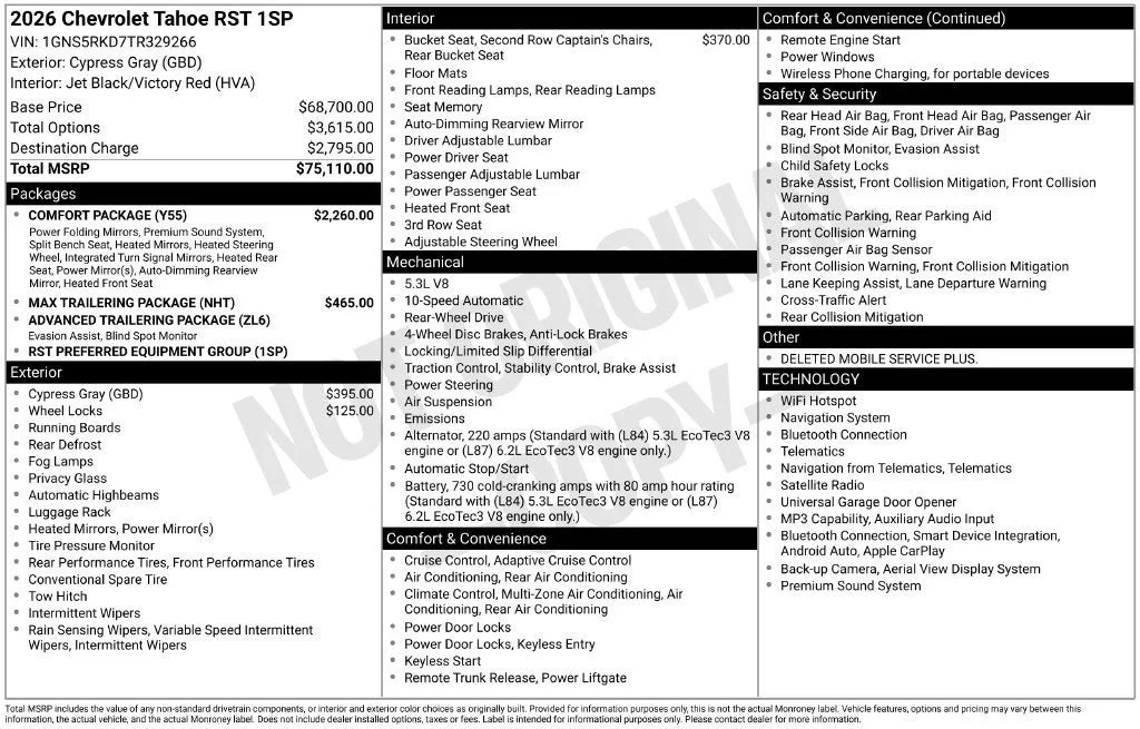 2026 Chevrolet Tahoe RST photo 6
