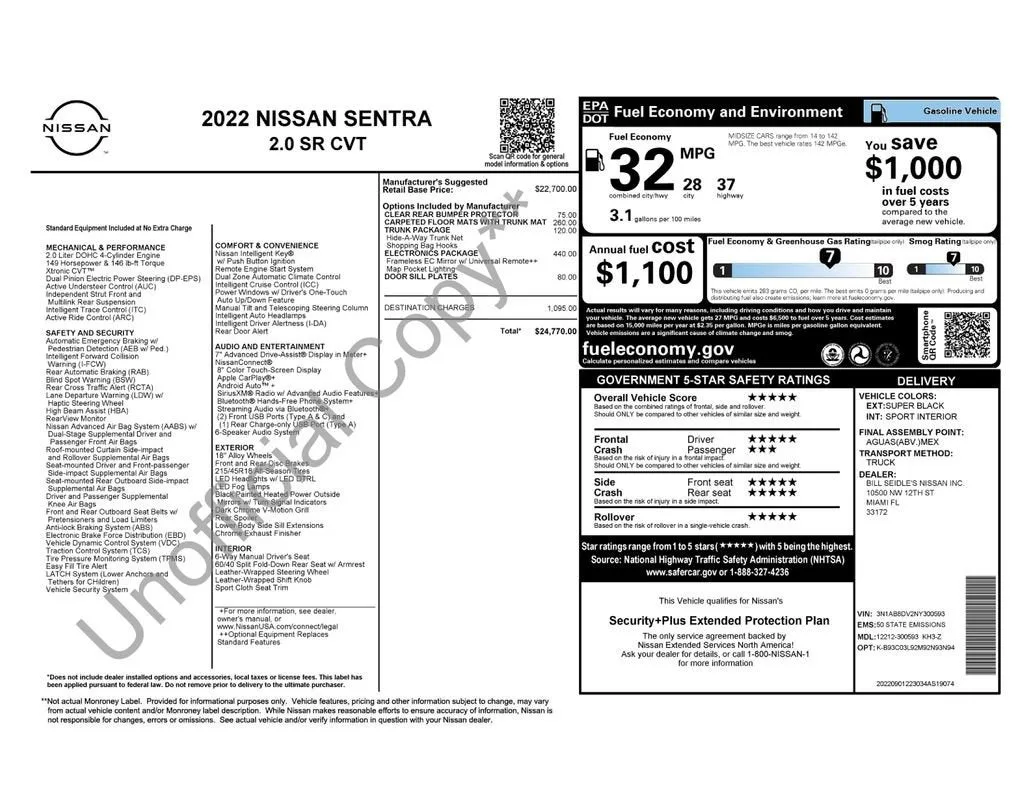 2022 Nissan Sentra SR Xtronic CVT photo 6