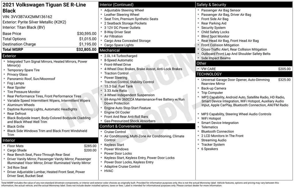 2021 Volkswagen Tiguan 2.0T SE R-Line Black photo 6