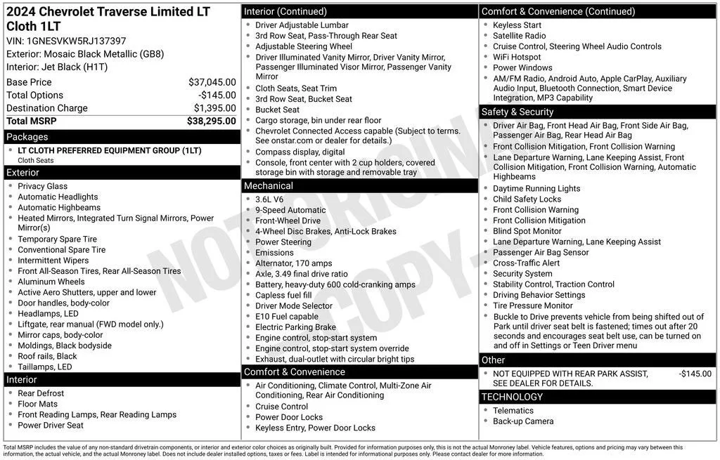 2024 Chevrolet Traverse Limited LT Cloth photo 6