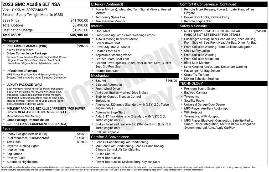 2023 GMC Acadia SLT photo 6