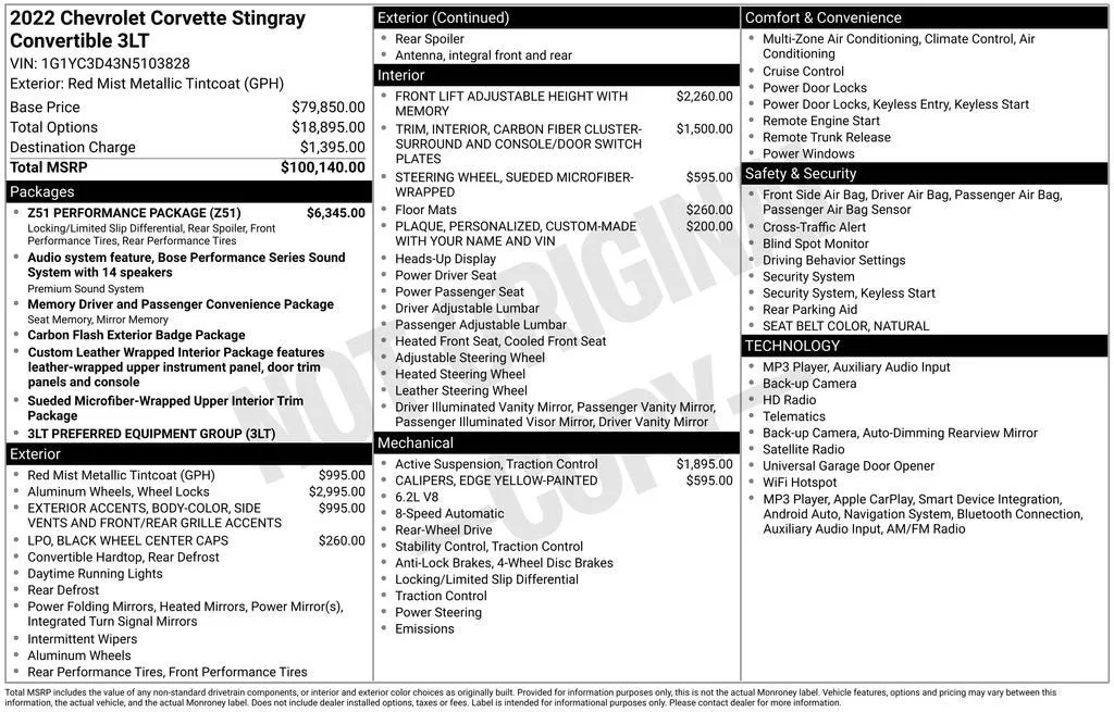 2022 Chevrolet Corvette Stingray 3LT photo 6
