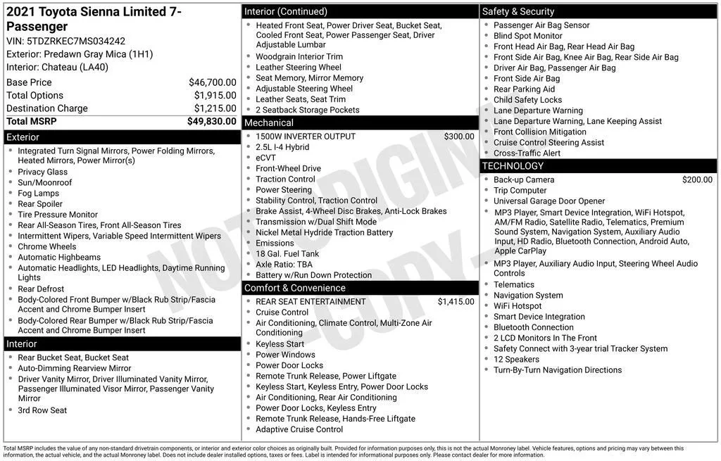 2021 Toyota Sienna Platinum photo 6