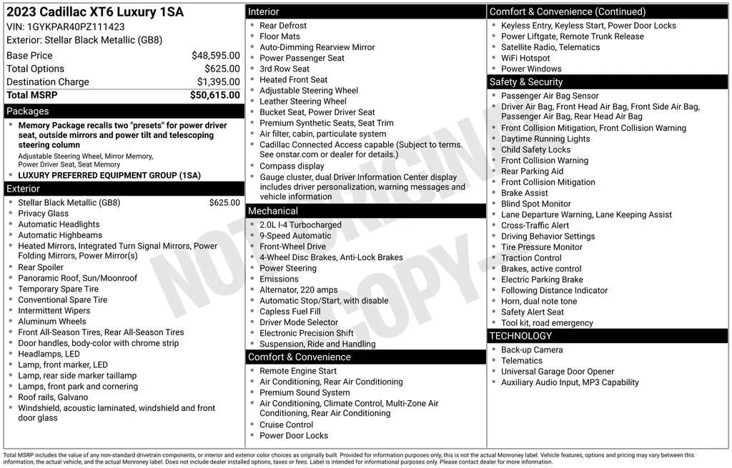 2023 Cadillac XT6 Luxury photo 6