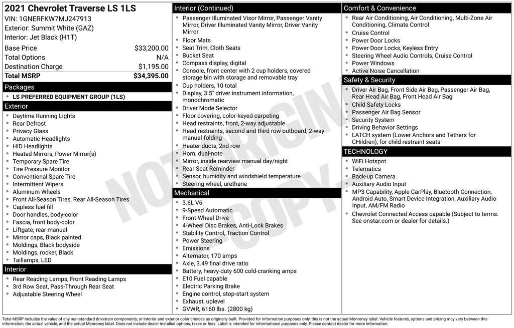 2021 Chevrolet Traverse LS photo 6