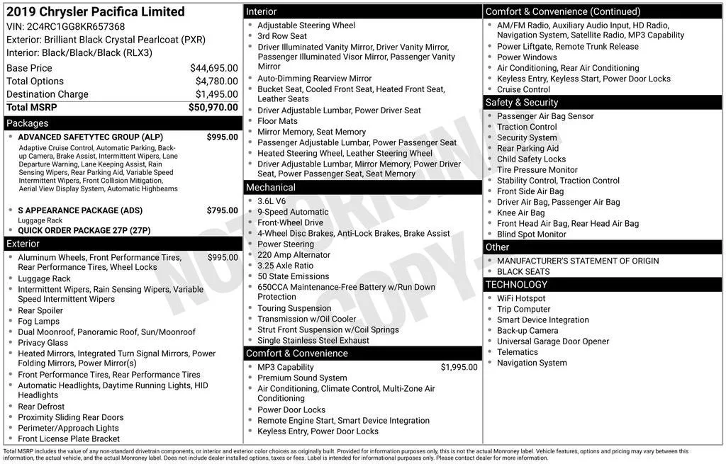 2019 Chrysler Pacifica Limited photo 6