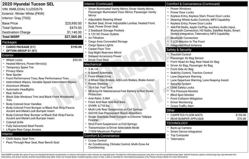 2020 Hyundai Tucson SEL photo 6