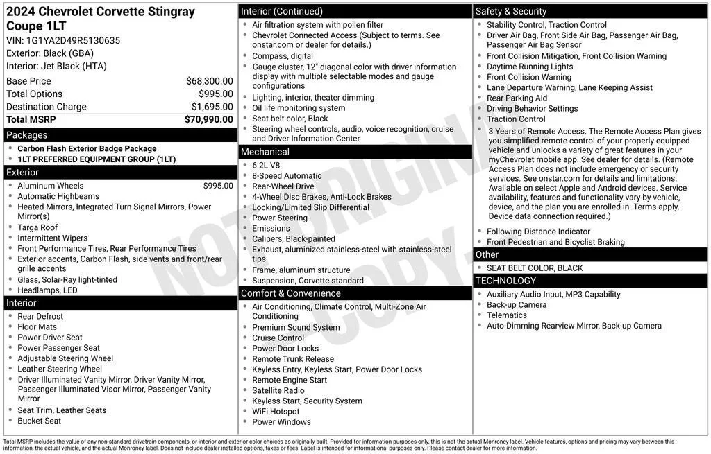2024 Chevrolet Corvette Stingray 1LT photo 6