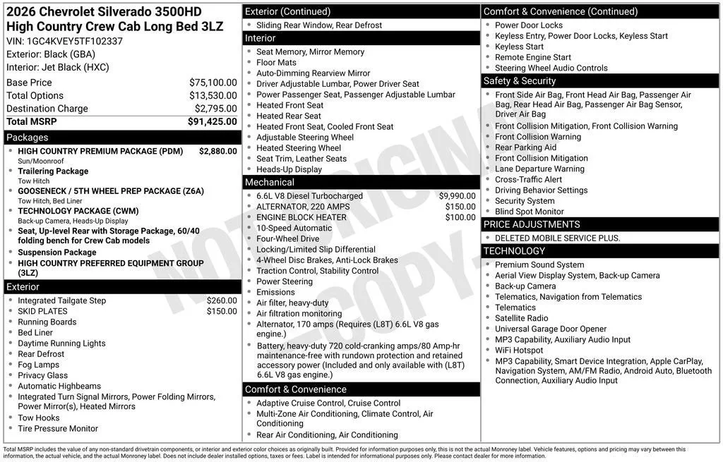 2026 Chevrolet Silverado 3500 HD High Country DRW photo 6