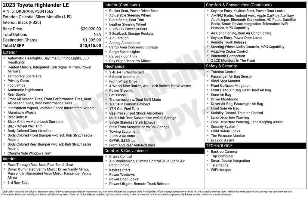 2023 Toyota Highlander L photo 6