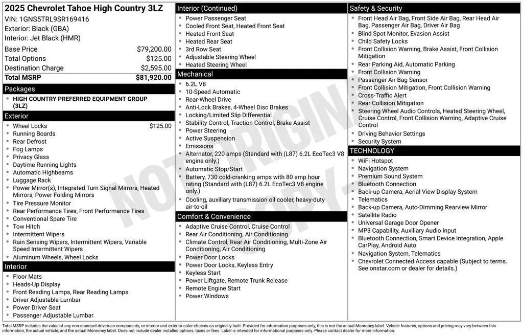 2025 Chevrolet Tahoe High Country photo 6