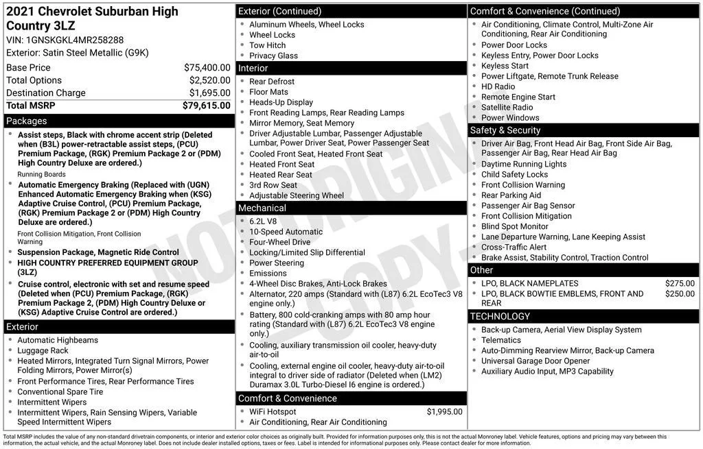 2021 Chevrolet Suburban High Country photo 6