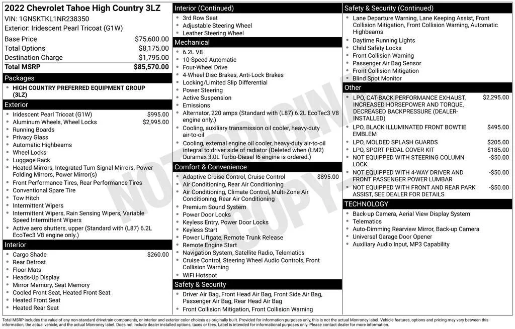 2022 Chevrolet Tahoe High Country photo 6
