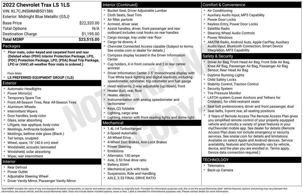 2022 Chevrolet Trax LS photo 6