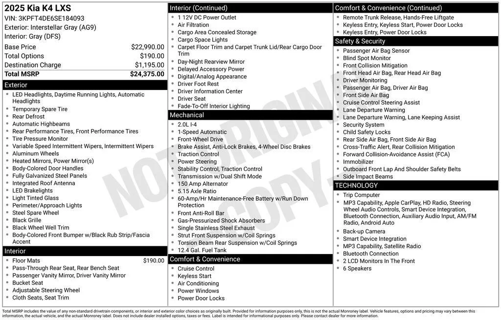 2025 Kia K4 LXS photo 6