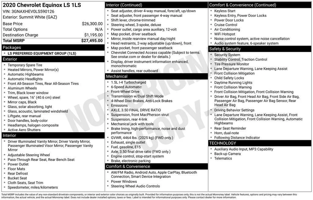 2020 Chevrolet Equinox LS photo 6