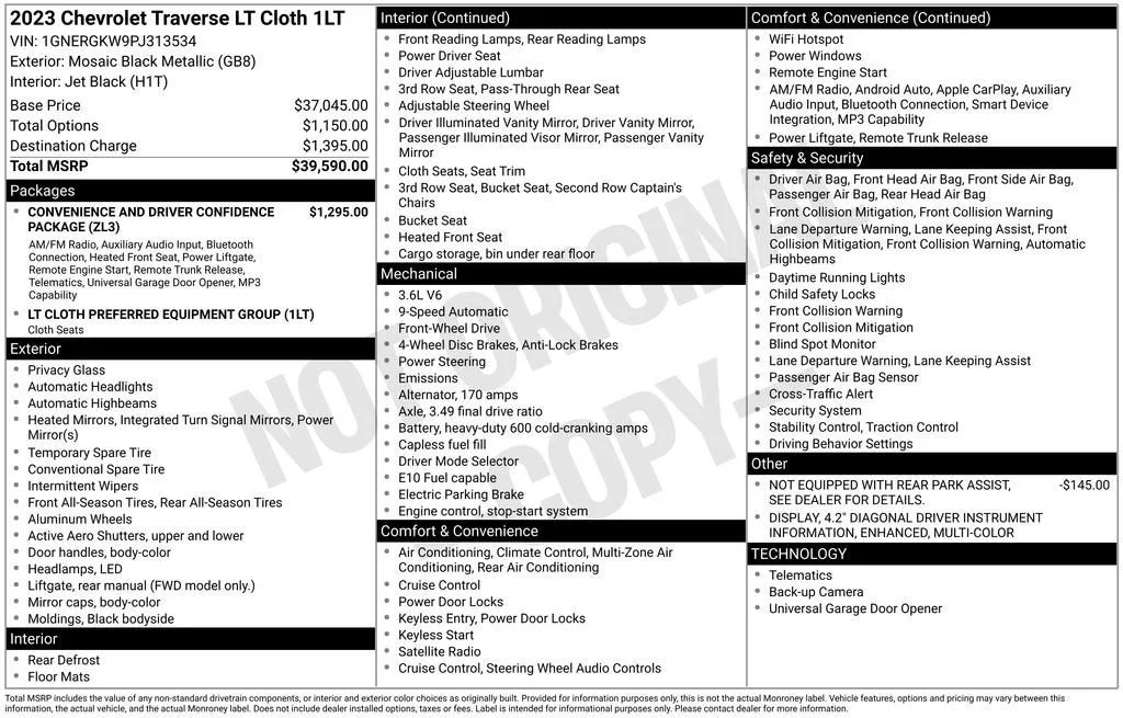 2023 Chevrolet Traverse LT Cloth photo 6
