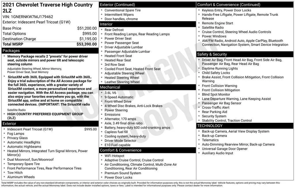 2021 Chevrolet Traverse High Country photo 6