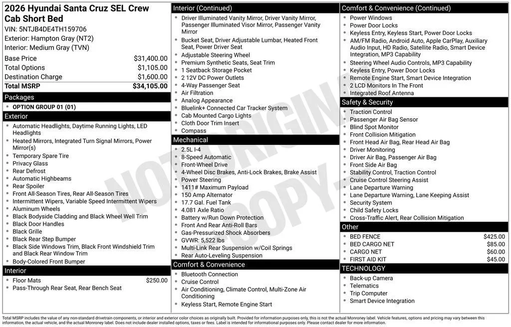 2026 Hyundai Santa Cruz SEL photo 6
