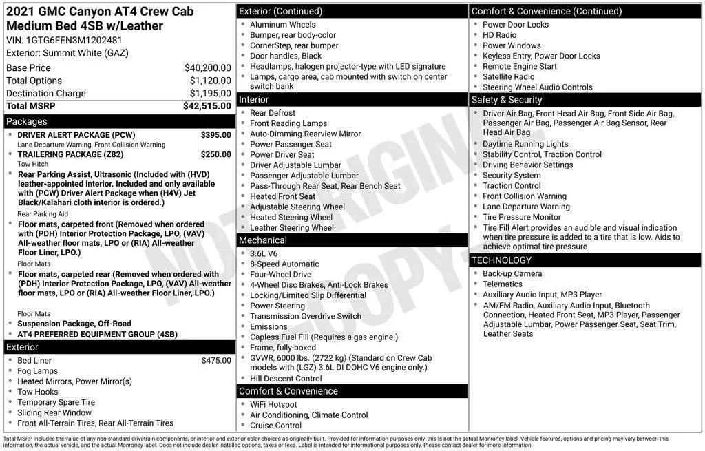 2021 GMC Canyon AT4 - Leather photo 6