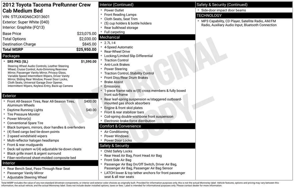 2012 Toyota Tacoma PreRunner photo 6