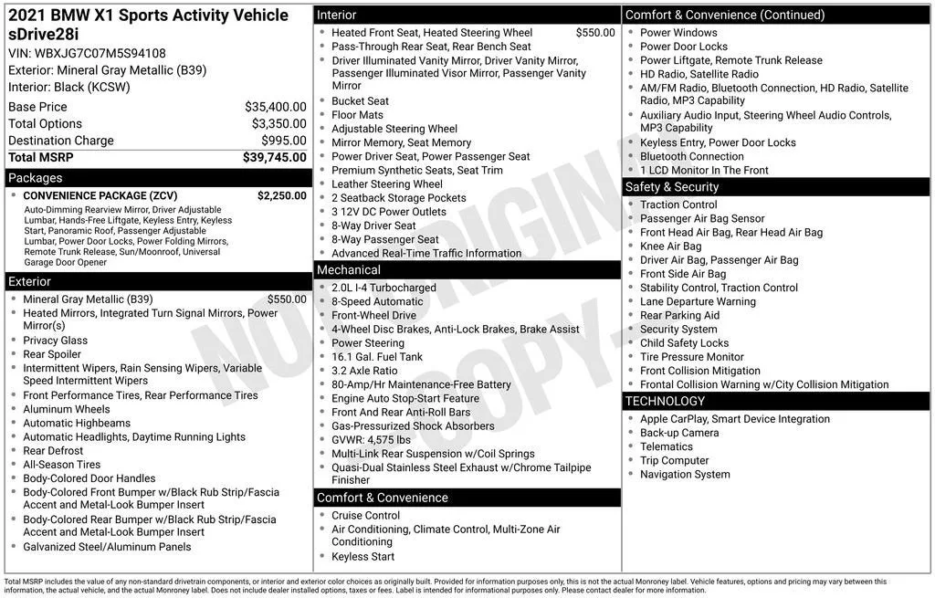 2021 BMW X1 sDrive28i photo 6