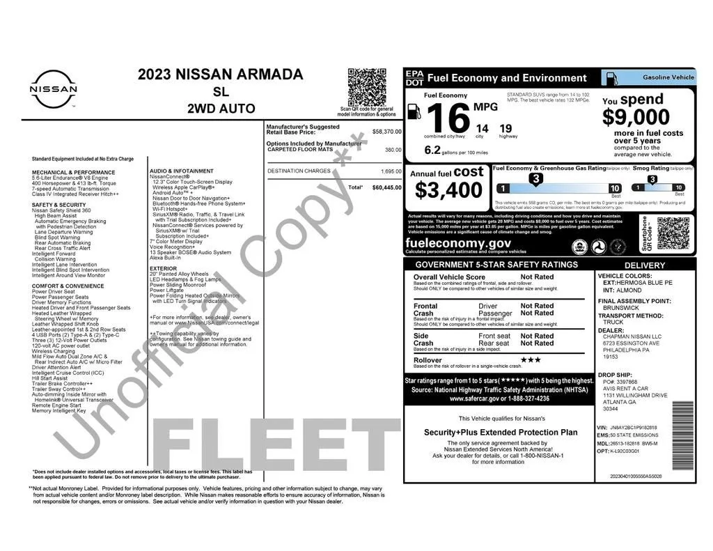 2023 Nissan Armada SL 2WD photo 6
