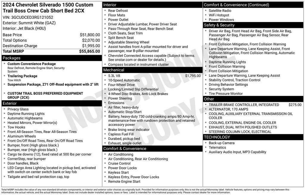 2024 Chevrolet Silverado 1500 Custom Trail Boss photo 6