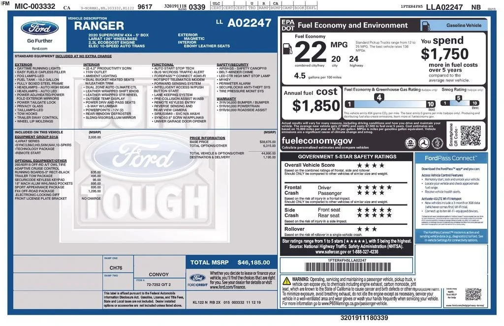 2020 Ford Ranger LARIAT photo 6