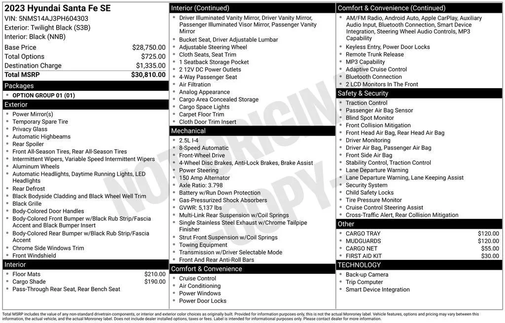 2023 Hyundai Santa Fe SE photo 6