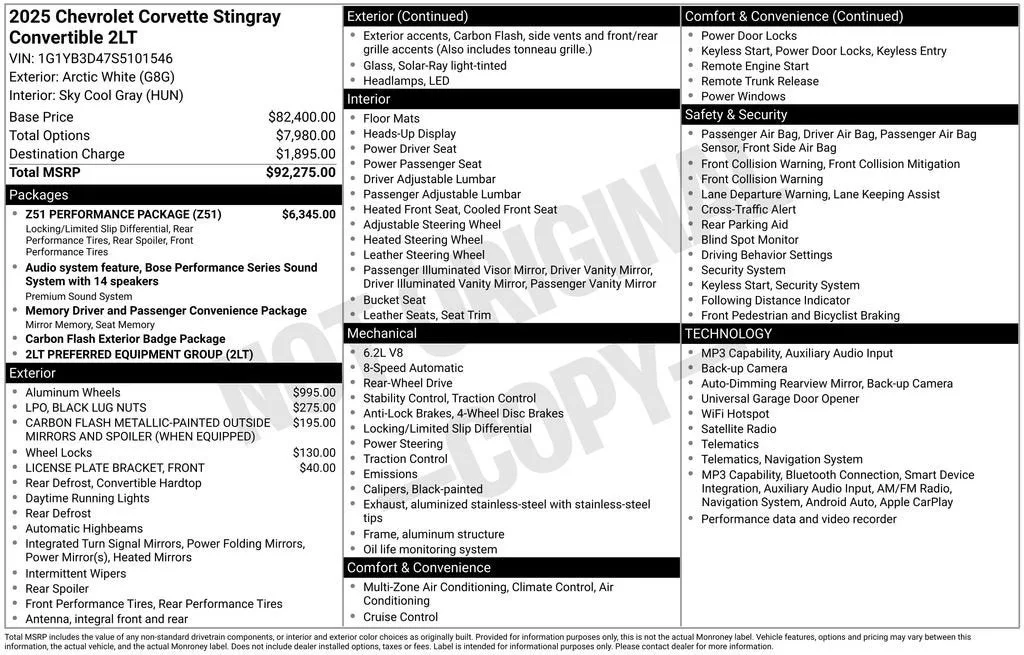 2025 Chevrolet Corvette Stingray 2LT photo 6