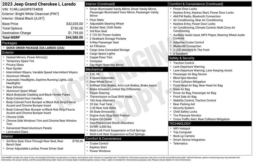 2023 Jeep Grand Cherokee L Laredo 4x2 photo 6