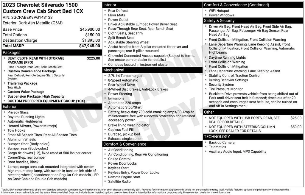 2023 Chevrolet Silverado 1500 Custom photo 6