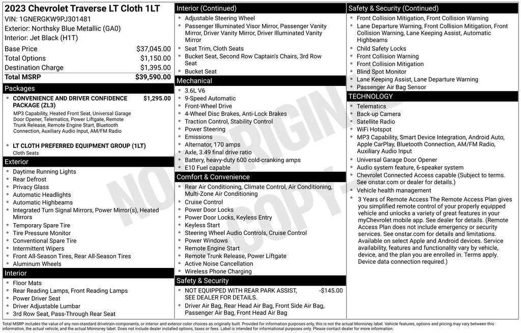 2023 Chevrolet Traverse LT Cloth photo 6