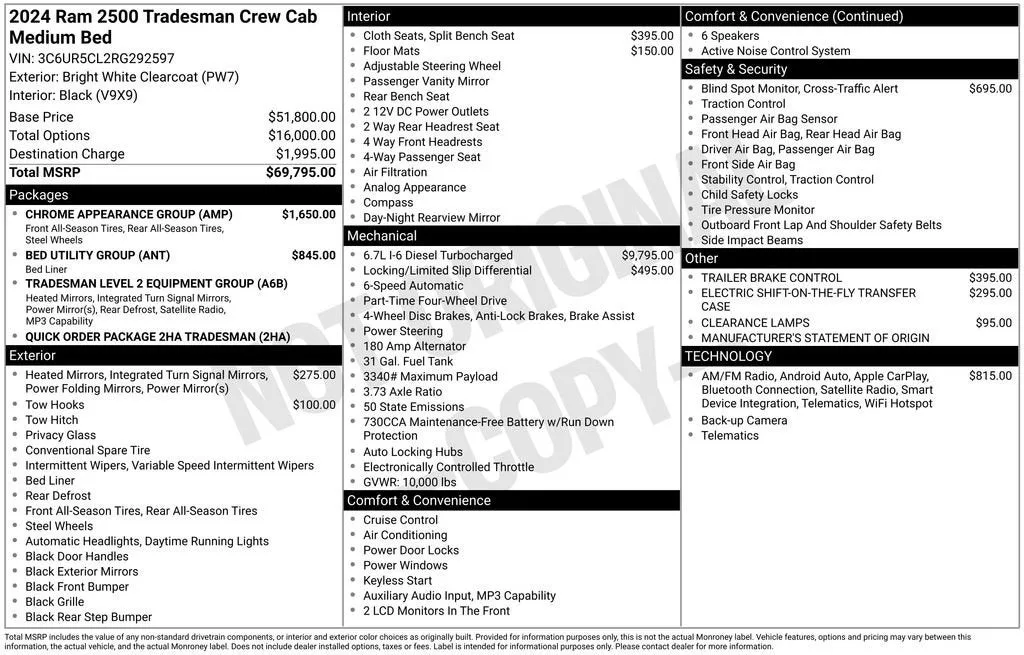 2024 RAM 2500 Tradesman Crew Cab 4x4 6'4" Box photo 6