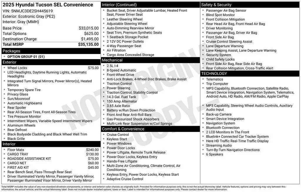 2025 Hyundai Tucson SEL Convenience photo 6