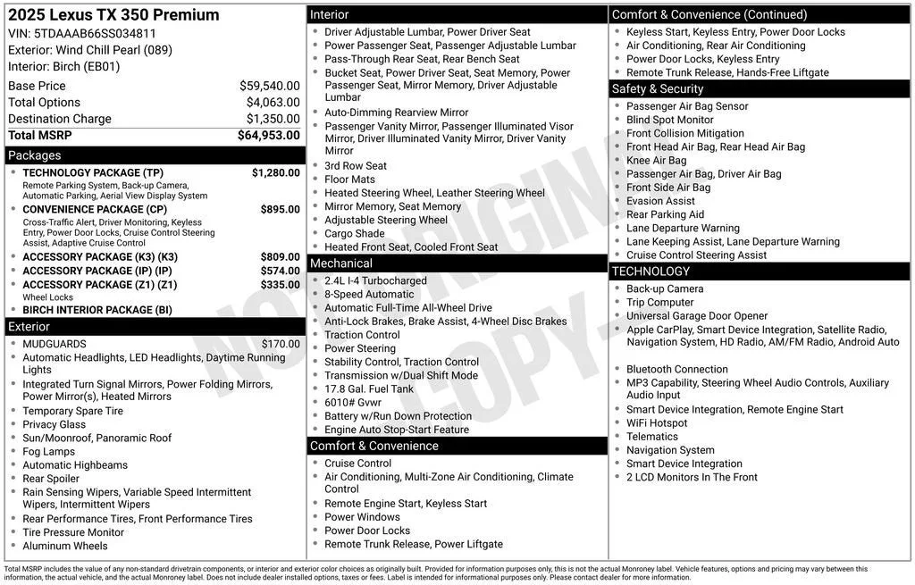 2025 Lexus TX TX 350 photo 6